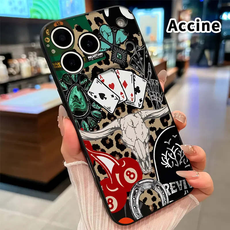 Gambler's Artistic Blend Phone Case for iphone 17 Pro Max 16 Plus 15 14 13 12 11 XR Air E Liquid Silicone TPU Anti-Fall Ultra Slim Soft Bumper Cover for Boy