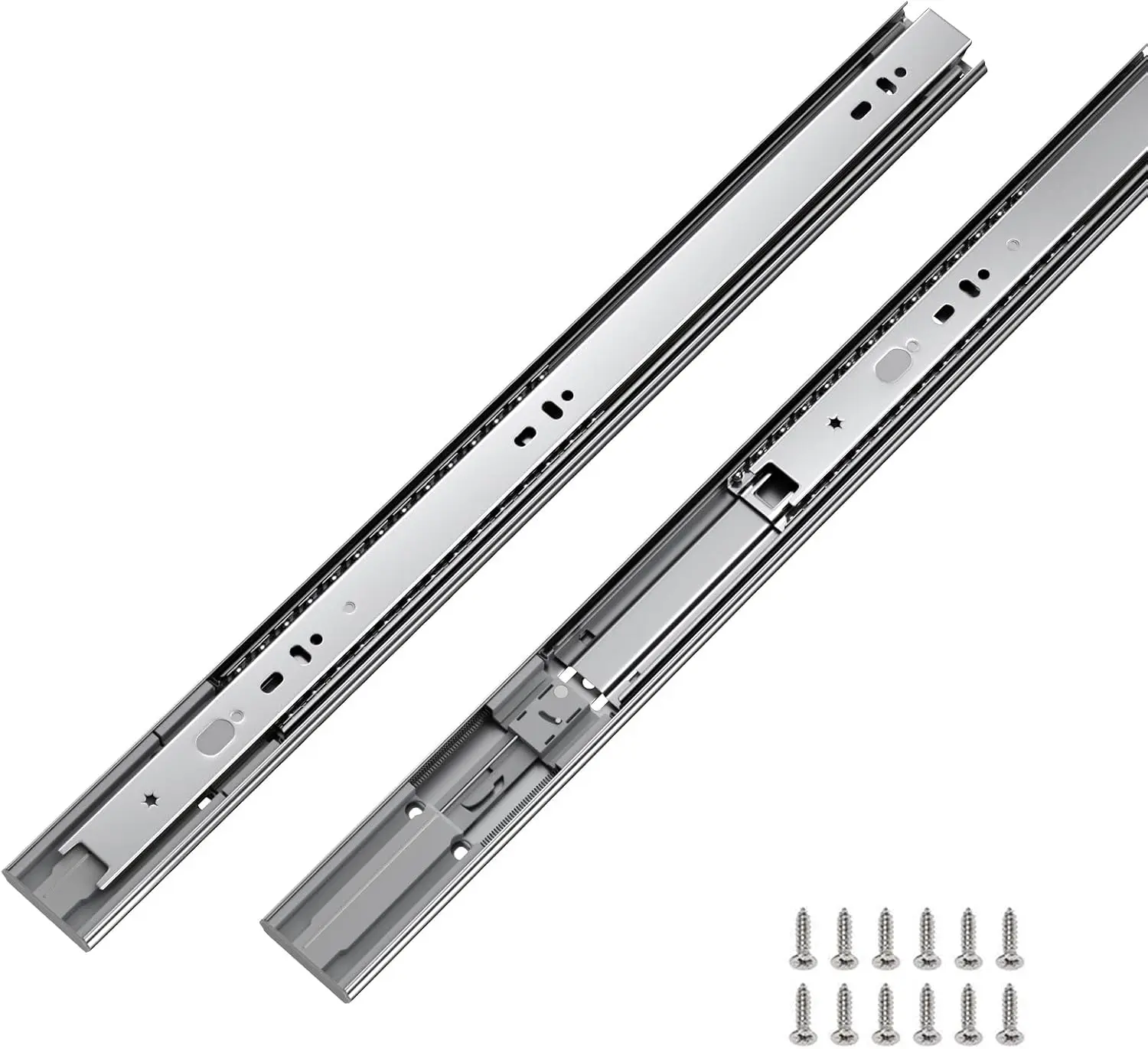 Lontan 1 Pair Soft Close 3 Fold Ball Bearing Drawer Slide 24" in Full Extension
