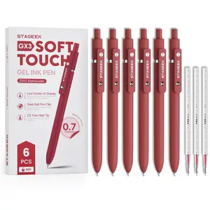 STAGEEK Red Gel Pens, 12Pcs Quick Dry Red Ink Pens with 3 Extra Refills, Fine Point Retractable Smooth Writing Pens for Journaling, Note Taking, School Supplies, Nurse Aesthetic, Office(Red &Black & Blue) tiktokshopspringglowup
