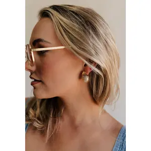 Alexis Gold Ribbed Scooped Stud Earring