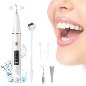 Smart LED Tartar Remover for Teeth Painless 3 Safe Cleaning Modes Plaque Remover for Teeth Dental Calculus Remover, Teeth Cleaning Kit 3 Speed Modes with 2 Replaceable Heads with LED Light