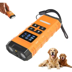Dog Bark Deterrent Device,Anti Barking Device for Dogs, Ultrasound Dog Bark Deterrent,Best Anti-Barking Device, 4 Modes & LED Light & LCD Screen Portable Indoor & Outdoor(Orange)