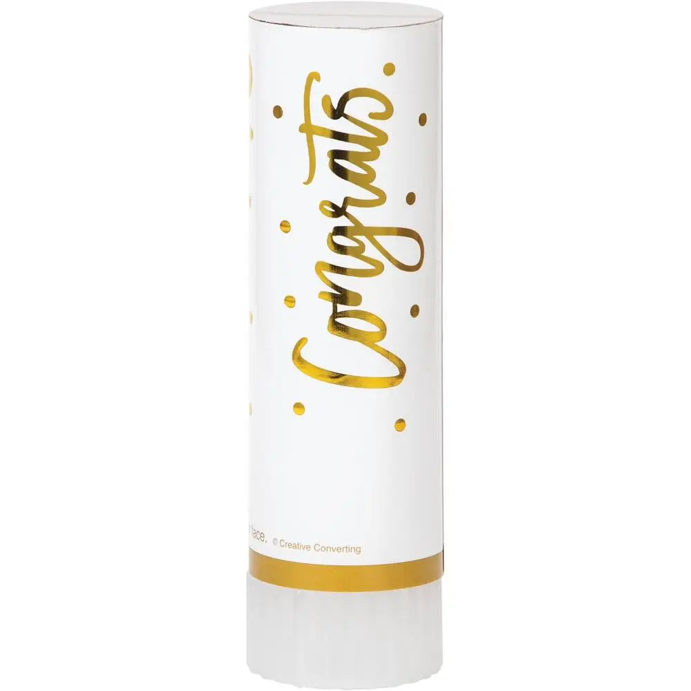 Access 351591 1.75 x 6 in. Wedding Confetti Cannons, White & Gold
