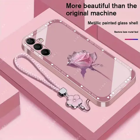 Suitable for [Galaxy A15] Brand new premium phone case,  Free four-leaf clover lanyard，drop-proof and fingerprint-resistant，simple and elegant design，multiple colors available YM99