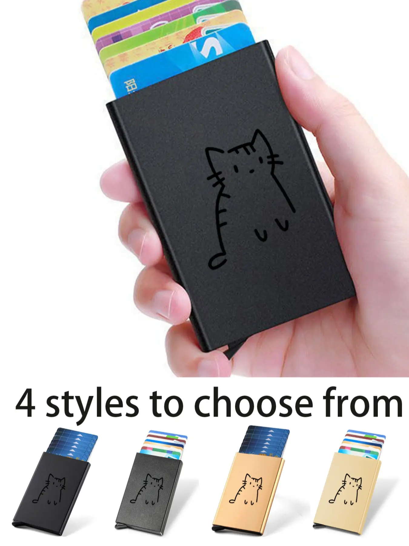 Automatic Pop-Up Card Holder, ID Wallet, Credit Card Protector, Modern Accessory, Durable Structure, Men's Gift, All Seasons Use, Casual Card Holder