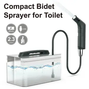 Electric Rechargeable Handheld Personal Travel Bidet Sprayer for Toilet,Bathroom and Outdoor Hiking，Sprayer Muslim Shower Spray Clean with 2.3Liters Water Storage