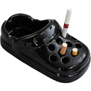 Perforated Shoe Ceramic Cigarette Ashtray ,Ceramic Desktop Ash Holder 4.5 Inch Cute Ashtray for Smokers,Smoking Ash Tray for Home Office Decoration