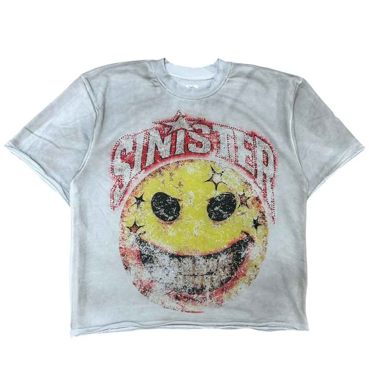 R3BEL | SINISTER RHINESTONE TEE - WHITE