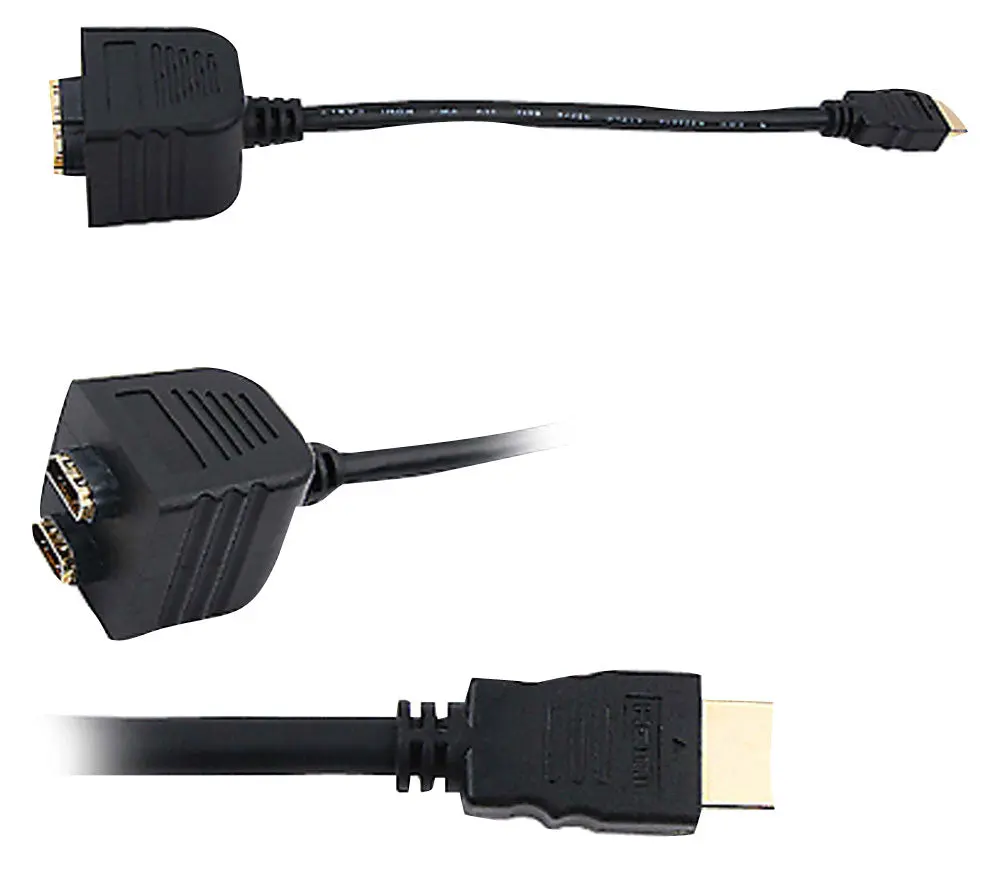 HDMI Video Splitter Adapter Cable 24K Gold-Plated  Connectors | HDMI Male to Female Y Splitter for HDTV - Blu-Ray Player, DVD Player & Gaming Entertainment