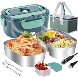 Heater Electric Lunch Box for Adults 80W Fast Heating 2 in 1 Portable Heated Lunchbox Warmer for //Office/Outdoor,