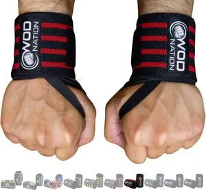 WOD Nation Professional Wrist Wraps for Weightlifting & Strength Training - Durable Gym Straps with Thumb Loop for Men & Women - Enhance Grip & Support for Powerlifting, CrossFit, & Fitness Workouts