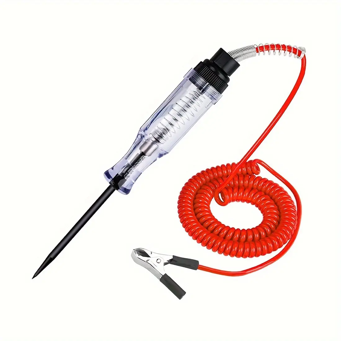 1PC Automotive Truck Motorcycle Circuit Tester - DC 6V/12V/24V Probe Light System, with long probe pen and bulb display, compact design with clip for easy use, batteries not included, durable plastic tester