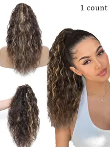 20 Inch Long Ponytail Extension, Natural Fluffy Synthetic Hair Wigs, Synthetic Extensions Hairpiece for Women, Synthetic Curly Hair Wig, Synthetic Soft Hairpieces