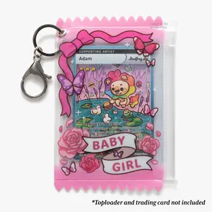 Baby Girl Photo Card Holder Keychain PVC Bag Keychain for TCG Photo Cards