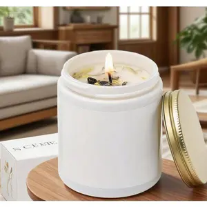 Vanilla Lavender Scented Candles with Crystal, Feel Better Gifts for Recovery, Relaxing Aromatherapy Candles, Handmade Cone Candles, Soothing Gift for Friends and Her, Reusable Decorative Candles Healthcare Wellness Solution Fitness