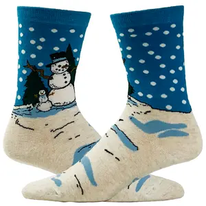 Crazy Dog Womens Christmas Socks Cute Cozy Festive Xmas Socks for The Holidays Funny Graphic Socks Comfortable Fitted Spandex Cotton