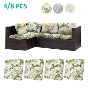 Floral Print Outdoor Sofa Cushion Covers Set, 4 Piece/8 Piece, Multiple Patterns, Indoor & Outdoor Use, Living Room Garden Patio Decor, Washable Cushion Covers