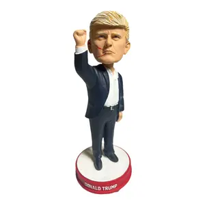Donald Trump Blood on Ear "Fight Fight Fight" Collectible Bobble Head Doll | Trump Fist Pumping Iconic Moment at Rally Bobblehead