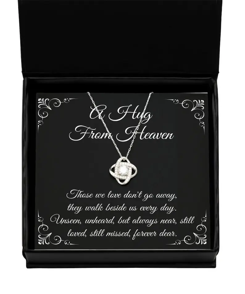 A Hug from Heaven Memorial Necklace, Sympathy Gift, Sorry for Your Loss, Memorial Jewelry, Always in My Heart, Remembrance Necklace