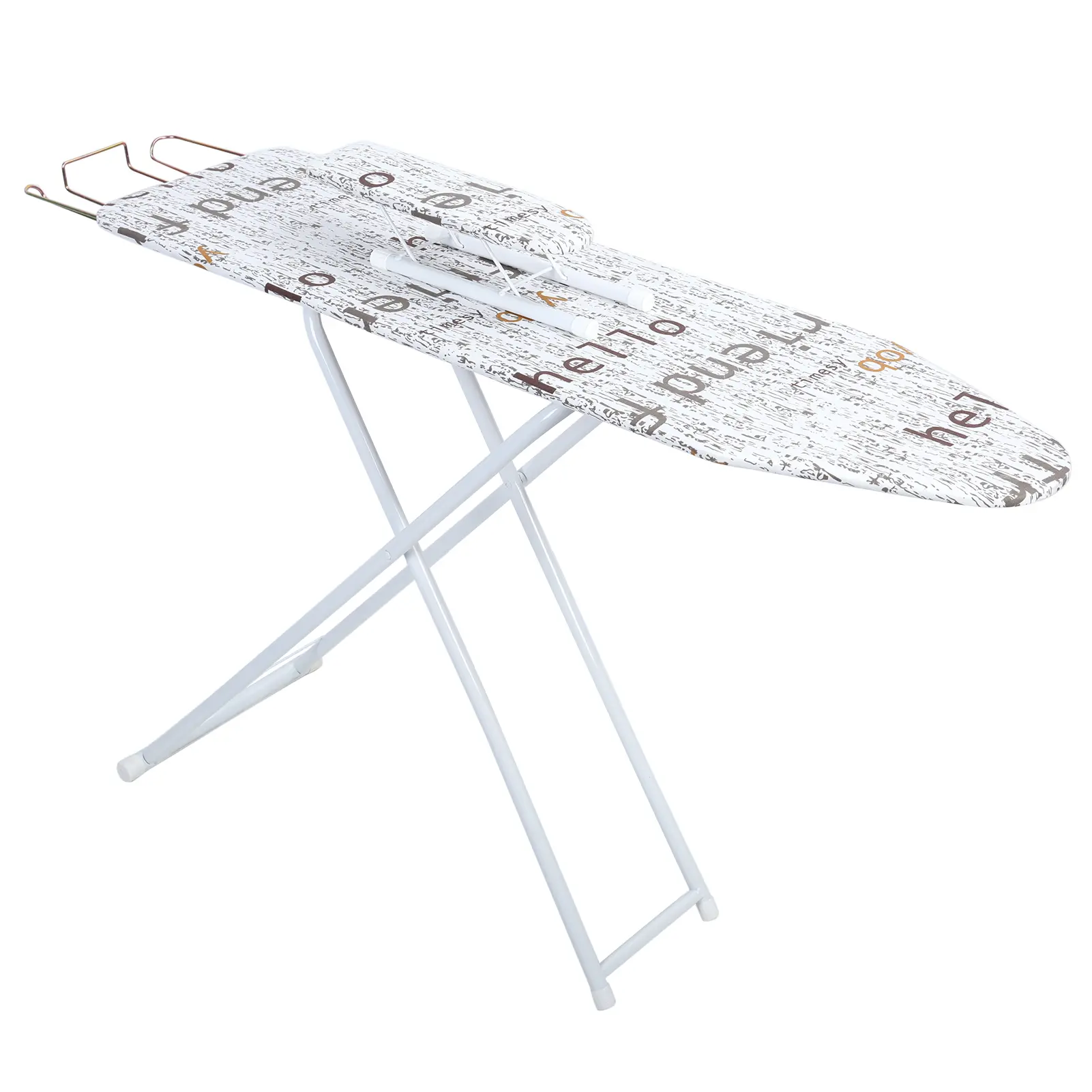 Ironing Board Full Size, 42"x12" Heavy Duty Compact Iron Board with Iron Rest, Heat Resistant Cover with Ultra Thick Padding, Height Adjustable Sturdy Iron Stand White, Wood, Natural, Wooden, Metal