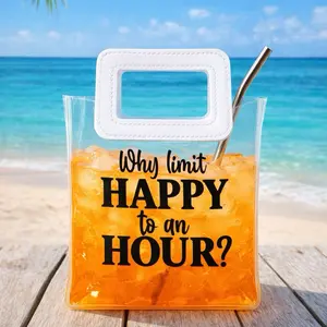 Why Limit Happy to an Hour Drink Pouch with Straw - Perfect for Beach Days & Outdoor Fun Drinkware