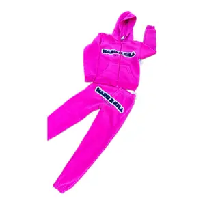 H2K Jogger Set - Pink Hoodie & Pants Set with Unique Design, Soft Material, Comfortable Everyday Wear - Tops, Style, Womenswear