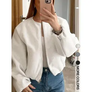 Women’s zip-up jacket, a casual style women’s outerwear piece, the perfect choice for everyday wear in autumn and winter, featuring a fitted design and medium fabric thickness, suitable for daily wear GARMENTARY