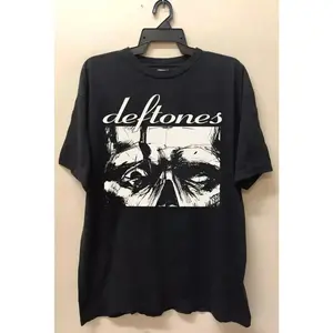 [Sale Up To 50%] Deftones Band T Shirt Short Sleeve Cotton Black Full, Unisex Reprint Cotton Graphic Shirts, Trending USA Tee