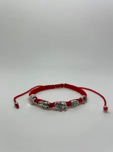 Good Luck with Good and Beautiful Objects bracelet Adjustable Macrame Braided Owl Turtle Elephant Horseshoe Clover