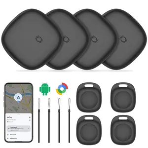 Tracker Tag for Android 2Pack/4 Pack Bluetooth Key Finder Item Locator GPS Compatible with Google Find Hub App for Wallets Backpack Suitcases Black Handy