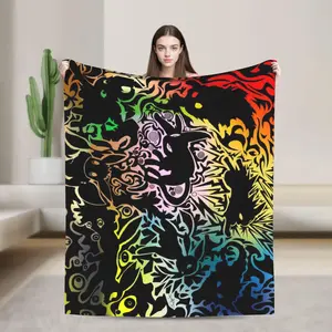 Anime Eevee Evolution Lightweight Flannel Blanket Soft Warm Throw Blanket for Bedroom, Dorm Room, Sofa, Couch, Living Room and Home Decoration