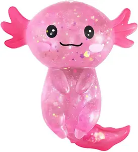 Axolotl Squishy Stress Relief Toy Glitter Fidget Toys Cute Malt Sugar Axolotl Toy Fidget Toys Adults Fidget Toy for Kids Youth Adult, Party Favors Anxiety Relief Squishy Toys