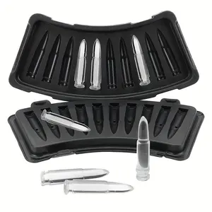 5pcs 3D bullet-shaped ice trays, creative ice making boxes, multi-purpose molds for ice pops and ice sticks, perfect for homemade cold drinks in daily kitchen use.