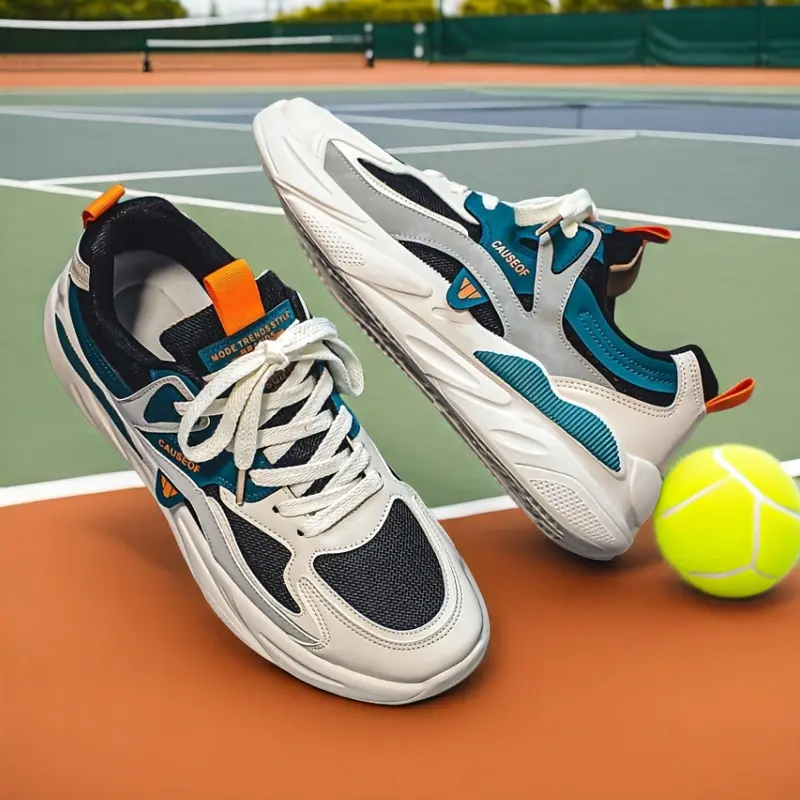 Mens vintage color block sneakers-ultra-comfortable, anti-slip & durable-pillow-like soft sole, secure lace-up-perfect for outdoor adventures-chunky style