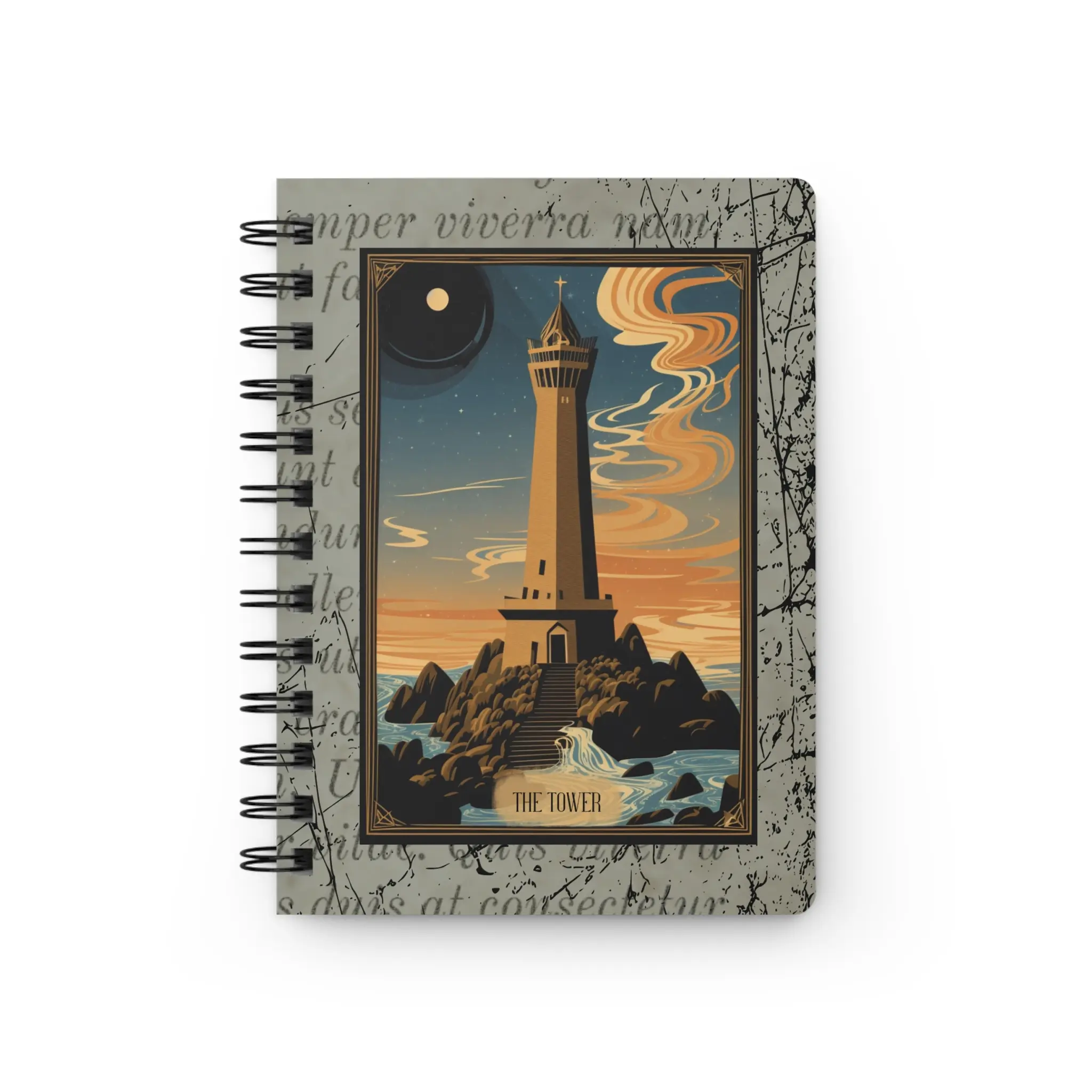 The Tower - Major Arcana #16- Tarot Card Blank Journal - Daily Manifestations - Tarot Card Art - Gratitude Journal - Blank Notebook - Diary