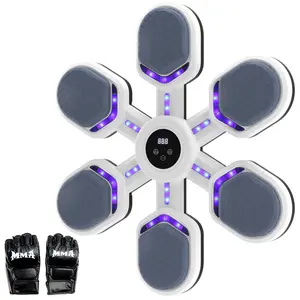 Music Boxing Machine, Smart Bluetooth Punching Trainer with 9 Modes & 9 Speeds, Boxing Wall Mount Equipment with Gloves for Home, Office, Gym Use by Adults & Teens