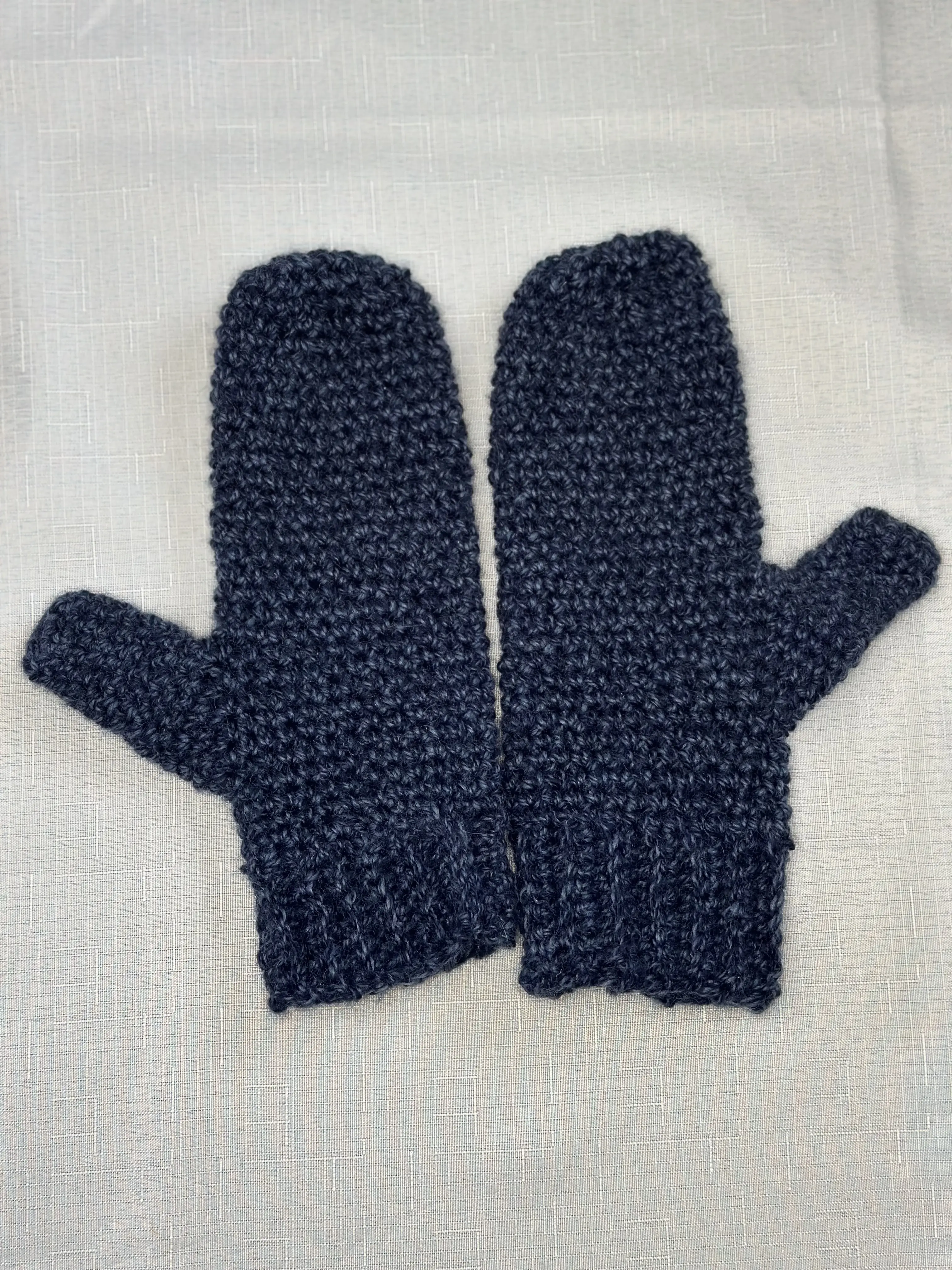 Navy Blue Hand Made Mittens