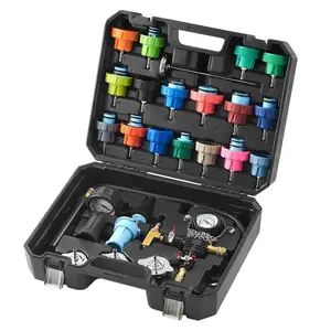 【Summervibes】VEVOR 28 pcs Universal Radiator Pressure Tester Kit,  Coolant Pressure Tester Kit with Manual Pump and Color-Coded Test Caps, Coolant Vacuum Refill kit for Cars Motorcycles Trucks Cooling System