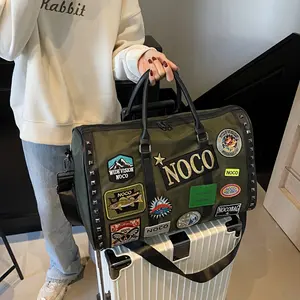 Short-trip travel and business trip bag, new embroidered fabric handbag, lightweight and trendy, large-capacity sports and fitness bag, the best gift for parents, grandparents, and a Christmas present