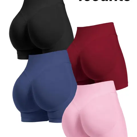 High Waisted Seamless Biker Shorts 2-Pack Tummy Control Gym Workout Running Athletic Yoga Shorts Non-See-Through