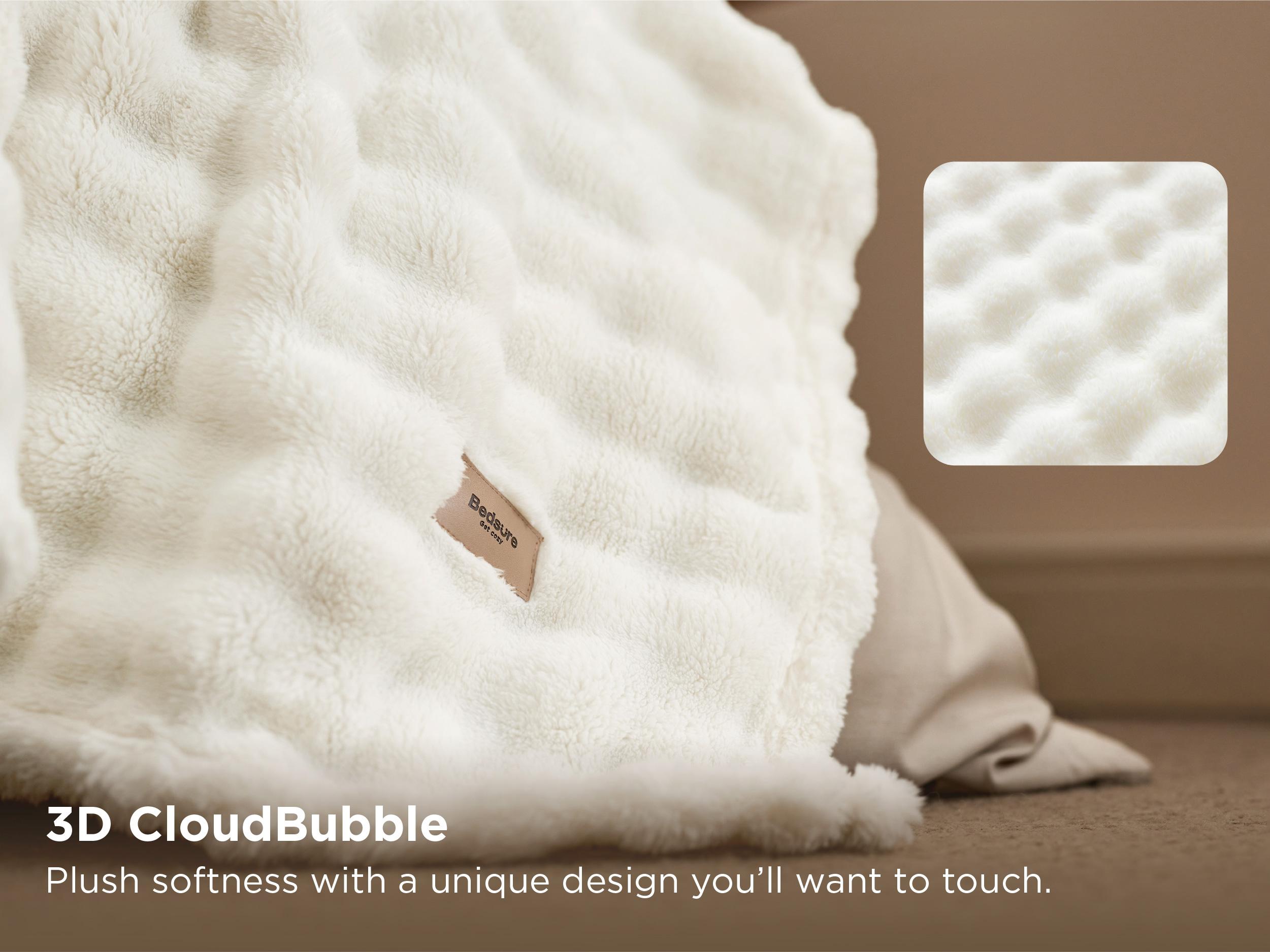 【Spring Glow Up】Bedsure CloudBubble 3D Texture GentleSoft Blanket - Cozy Bubble Blanket  for Bed Sofa Room Decor - Luxury Soft Gifts for Women, Lightweight, All Seasons