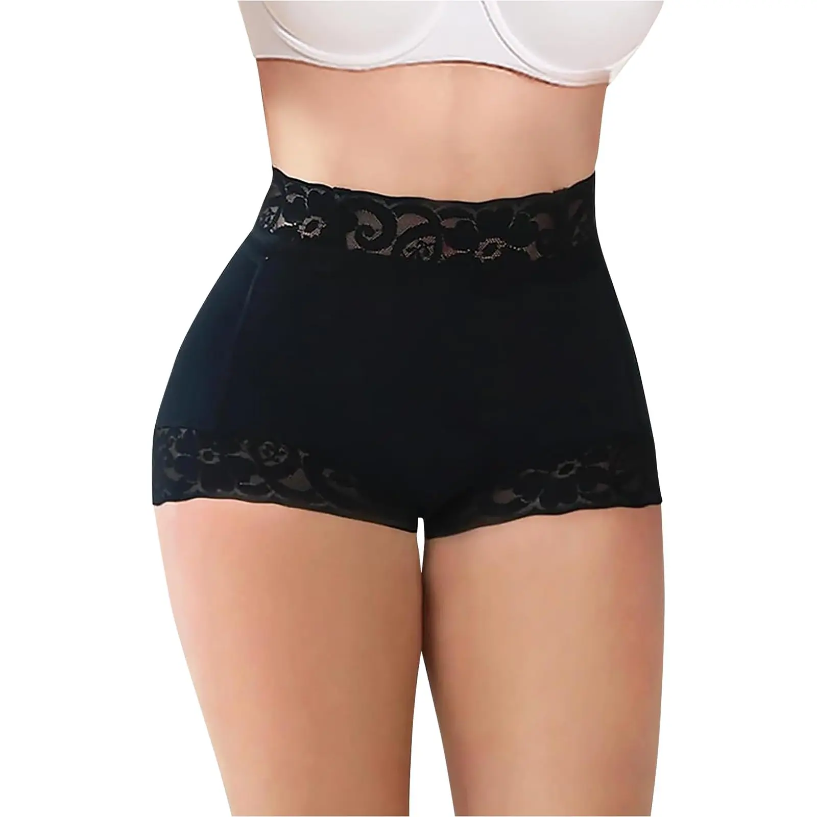 Tummy Control Underwear for Women Butt Lifting Shapewear Sexy Lace Panties No Show Elastic Daily Sleep Wear