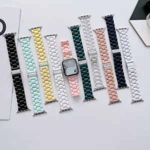 Candy Color Resin Strap Watch Band for Apple Watch All Series Size 38/40/41/42/44/45/46/Ultra 49mm