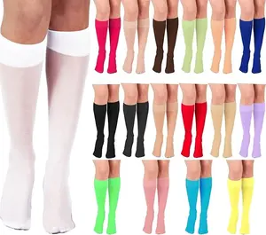 DIAMOND STAR Women's Knee High Socks Trouser Socks, Stretchy Soft Thin Material 6 Pairs Pack.