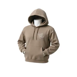 Everyday Jumpin’ Mocha Hoodie with Front Pocket and Drawstring Hood for Casual Wear