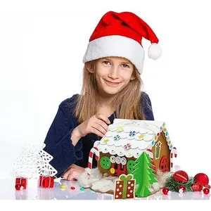 4E's Novelty Foam Gingerbread House Craft Kit (2 Pack) - DIY Foam Gingerbread Build & Decorate Set - Self Adhesive, Fun Christmas Crafts for Kids