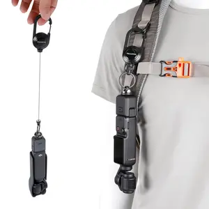 PellKing DJI Osmo Pocket 3 Carabiner Badge Backpack Mount- 60cm Retractable Lanyard, Hands-Free Anti-Loss Security Strap for Outdoor Travel, Easy Access & Auto-Retract
