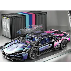 1:14 Scale Sports Car Building Set Model Kit, Adult Collector's Edition Racing Car Building Block Set, Collectible MOC Model Assembly, Birthday or Christmas Gift, Standard Version, Suitable for Teens and Adults