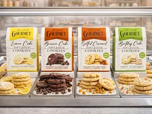 Too Good Gourmet Soft Batch Cookies 4-Pack Variety Lemon Cake Brownie Cake Salted Caramel Birthday Cake Chewy Sweet Snack Pack Dessert Gift Box