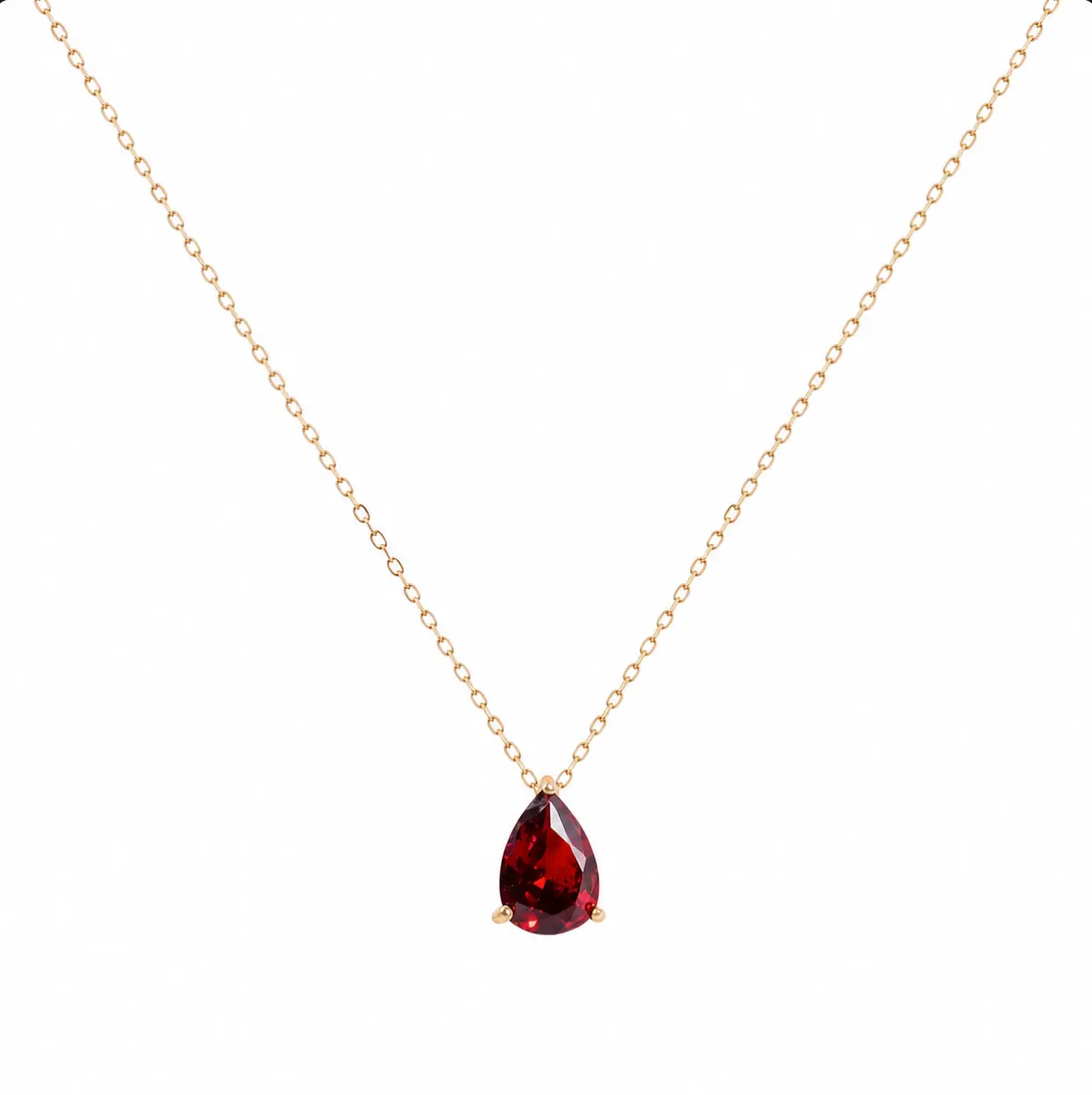 European-American Fashion Trend Family Birthstone Necklace with Water Drop Diamonds, Personalized December Birthstone Jewelry (Y-0)